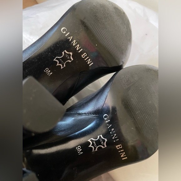 NEW Black Size 9 Leather Gianni Bini Heeled Boots - Picture 3 of 8